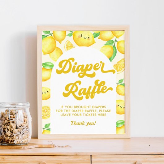 Lemon Baby shower thema Luier Raffle Poster