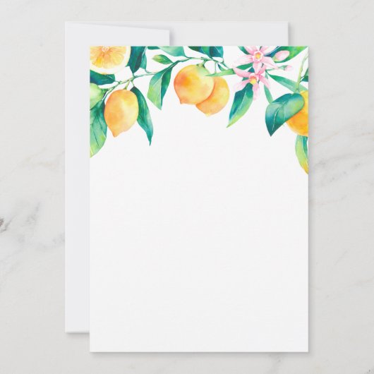 Lemon Baby shower Uitnodiging (Achterkant)