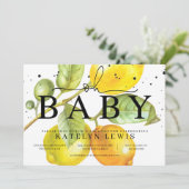 Lemon Baby shower Uitnodiging (Staand voorkant)