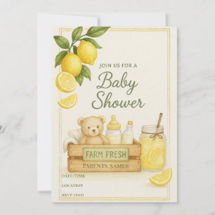 Lemon Baby shower Uitnodiging