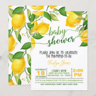 Lemon Baby shower Uitnodiging