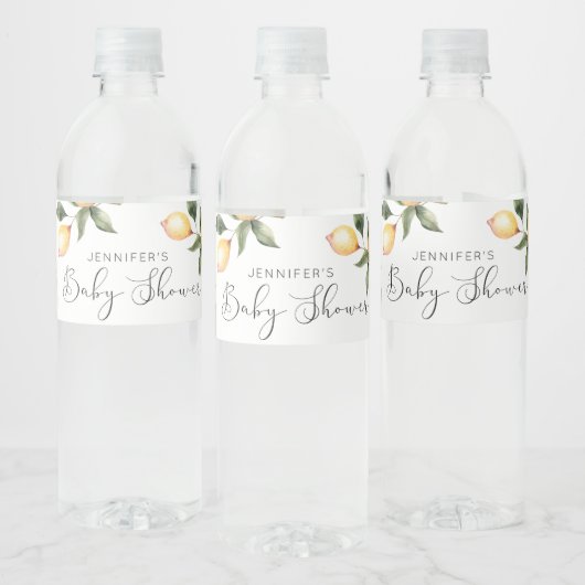 Lemon baby shower waterfles etiket (Flessen)