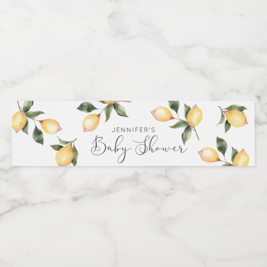 Lemon baby shower waterfles etiket (Enkel label)
