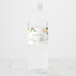 Lemon baby shower waterfles etiket