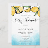 Lemon baby shower Waterverf Boy Kaart (Voorkant)