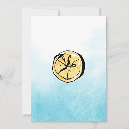 Lemon baby shower Waterverf Boy Kaart (Achterkant)