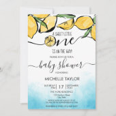 Lemon baby shower Waterverf Genderneutraal Uitnodi Kaart (Voorkant)