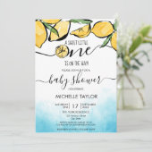 Lemon baby shower Waterverf Genderneutraal Uitnodi Kaart (Staand voorkant)