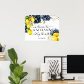 Lemon Baby shower Welkomstteken voor Baby shower Poster (Thuiskantoor)