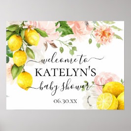 Lemon Baby shower Welkomstteken voor Baby shower Poster
