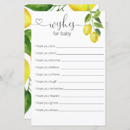 Lemon Baby shower wenst Baby