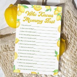 Lemon Baby shower Wie kent mama beste spel