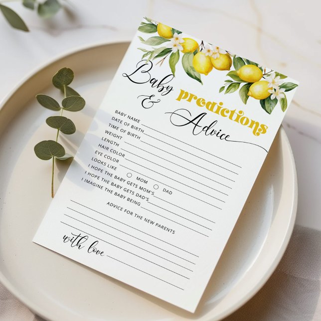 Lemon Baby voorspellingen en advieskaart (Creator heeft geüpload)