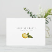 Lemon Bachelor feest Uitnodiging Kaart (Staand voorkant)