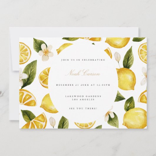 Lemon Bachelor feest Uitnodiging Kaart (Achterkant)