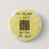 Lemon Bachelorette-feest | Aangepaste QR-code Ronde Button 5,7 Cm (Voorkant)