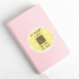 Lemon Bachelorette Feest   Aangepaste QR-code Ronde Sticker