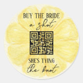 Lemon Bachelorette Party | Aangepaste QR-code Ronde Sticker (Voorkant)