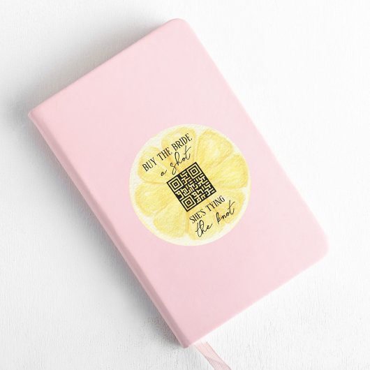 Lemon Bachelorette Party | Aangepaste QR-code Ronde Sticker