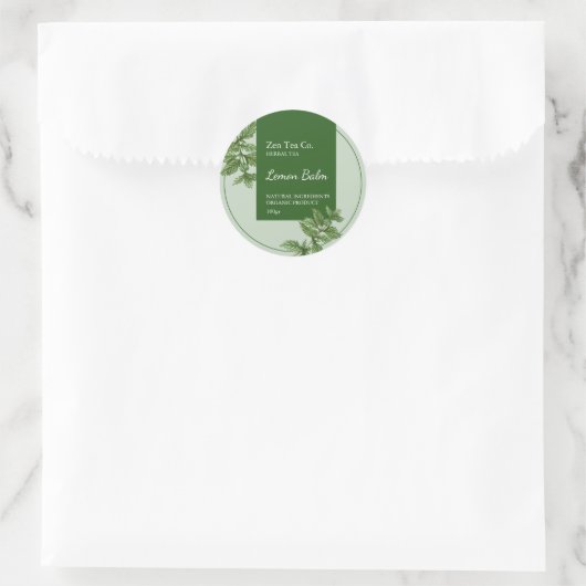 Lemon Balm Herbal Tea Business Label (Tas)