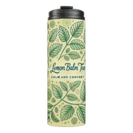 Lemon Balm Tea Design AI kunst Thermosbeker