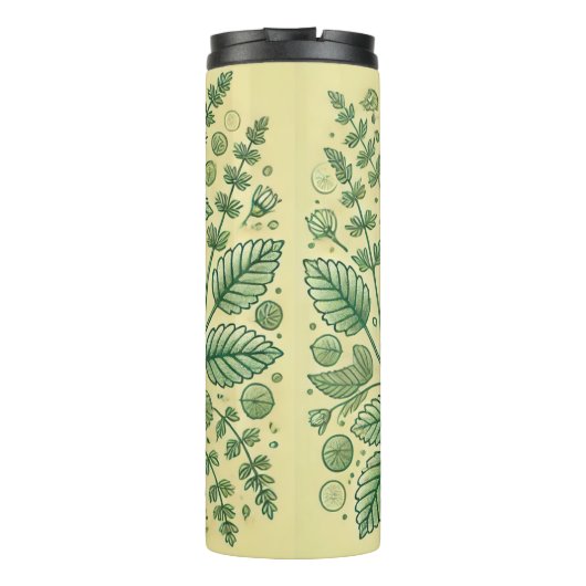 Lemon Balm Tea Design AI kunst Thermosbeker (Achterkant)