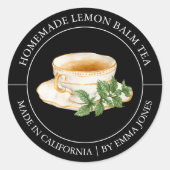 Lemon Balm Tea Modern label (Voorkant)