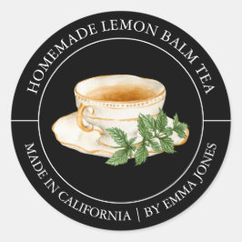 Lemon Balm Tea Modern label