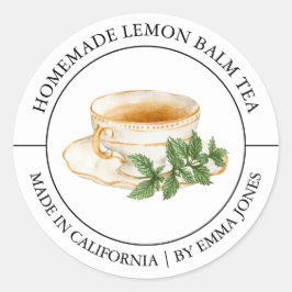 Lemon Balm Tea Modern label