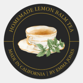 Lemon Balm Tea Modern label
