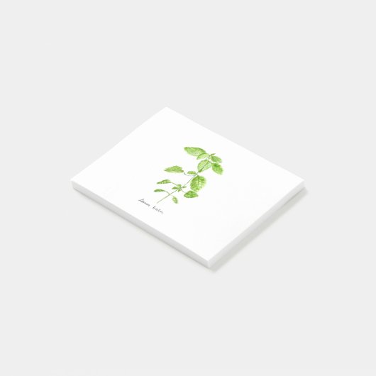 Lemon-balm-waterverf tuingroen post-it® notes (Schuin)