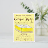 Lemon Bars Squares Bake Sale Cookie Swap Pastry Uitnodiging Briefkaart (Staand voorkant)