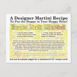 Lemon Basil Martini Recept Briefkaart