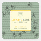 Lemon & Basil Reed Diffuser Label (vertaling) (Voorkant)