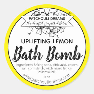 Lemon Bath Bomb Label Handgemaakt