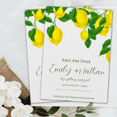 Lemon Beauful Cute Bright Yellow Citrus Wedding Save The Date