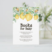 Lemon Bee Baby shower Book Request Enclosure Card Kaart (Staand voorkant)