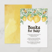 Lemon Bee Baby shower Book Request Enclosure Card Kaart (Voorkant / Achterkant)