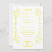 Lemon Bells Scrollwork bruiloft receptie Kaart (Voorkant)