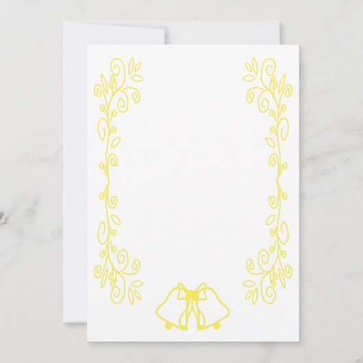 Lemon Bells Scrollwork bruiloft receptie Kaart (Achterkant)