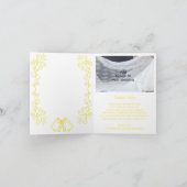 Lemon Bells Scrollwork Ontwerp Wedding Bedankkaart (Binnen)
