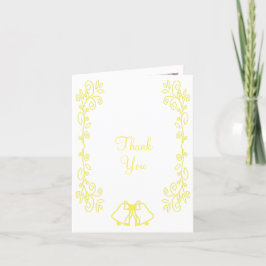 Lemon Bells Scrollwork Ontwerp Wedding Bedankkaart