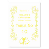 Lemon Bells Scrollwork Ontwerp Wedding Kaart (Achterkant)