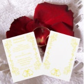 Lemon Bells Scrollwork Ontwerp Wedding Kaart