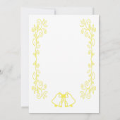 Lemon Bells Scrollwork Ontwerp Wedding Kaart (Achterkant)
