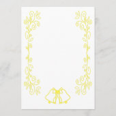 Lemon Bells Scrollwork Ontwerp Wedding Menu (Achterkant)