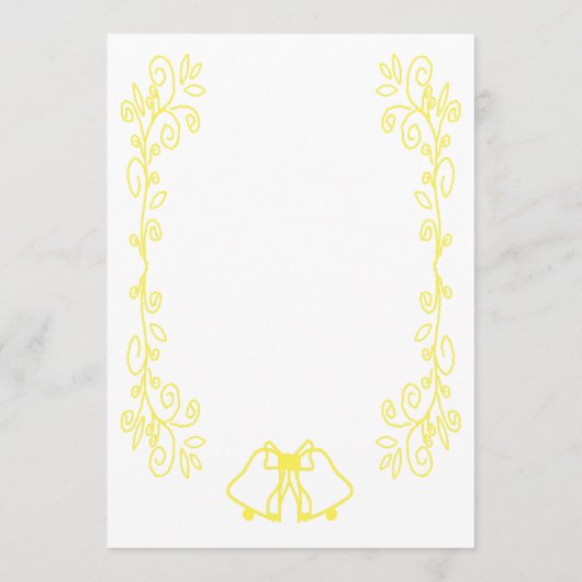 Lemon Bells Scrollwork Ontwerp Wedding Menu (Achterkant)
