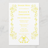 Lemon Bells Scrollwork Ontwerp Wedding Menu (Voorkant)