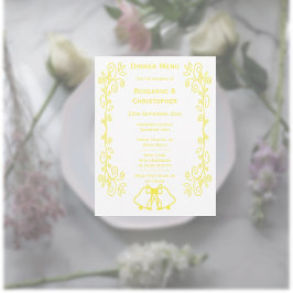 Lemon Bells Scrollwork Ontwerp Wedding Menu
