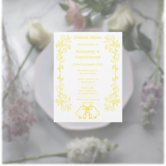 Lemon Bells Scrollwork Ontwerp Wedding Menu